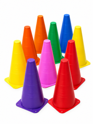 Kit 10 Cones Demarcatórios 18cm Flexíveis Polipropileno Colorido